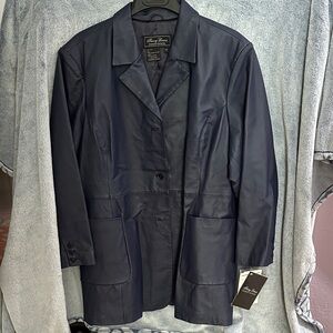 Terry Lewis Classic Luxuries Navy Leather Jacket